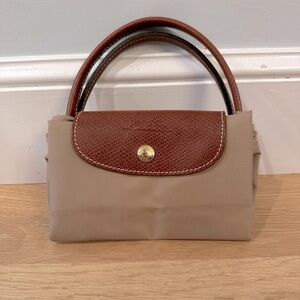 Longchamp Le Pliage Small Handbag in beige - very good condition!